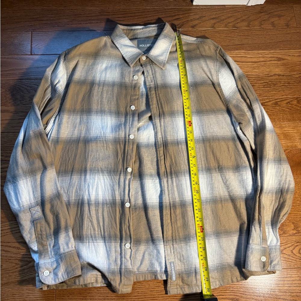 Hollister Brown and White Casual Button Down Shirt